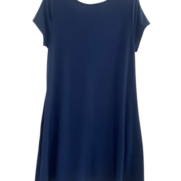 42Pops Blue Midi Dress with Crew Neck and Short Sleeves - Picture 2 of 9